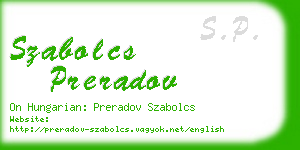 szabolcs preradov business card